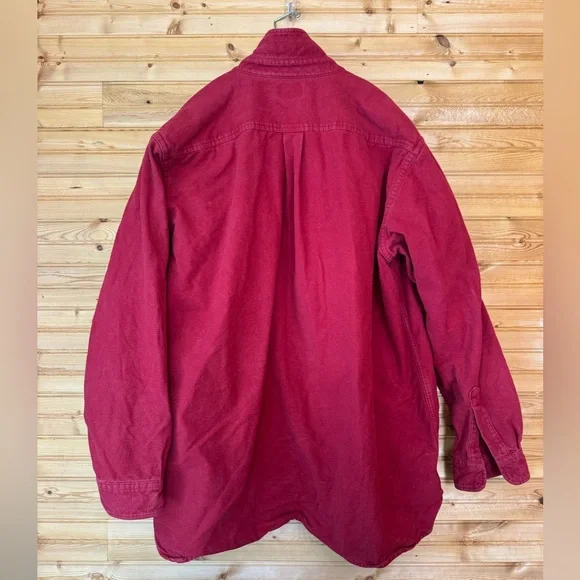 L.L. Bean Chamois Shirt Long Sleeve Button-up Vintage Mens Sz XXL Tall Brick Red - Picture 5 of 8